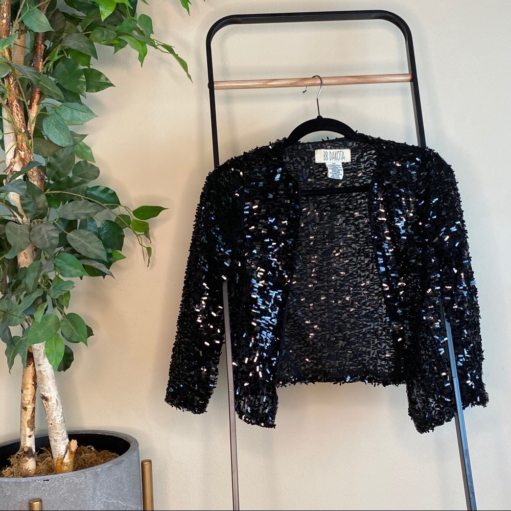 BBDakota sparkly festive cropped cardigan
